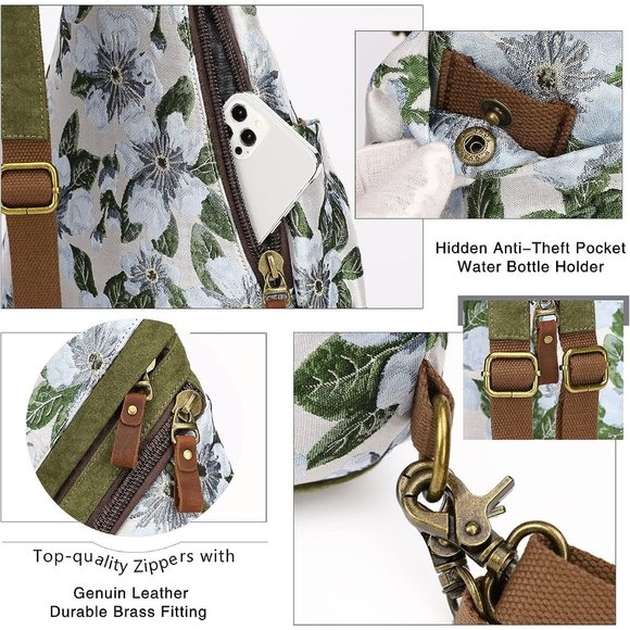 Women Small Casual Canvas Sling Crossbody Shoulder Bag main image 5
